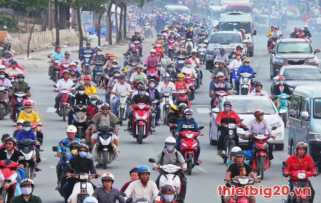 Lượng xe máy của Việt Nam rất đông đúc