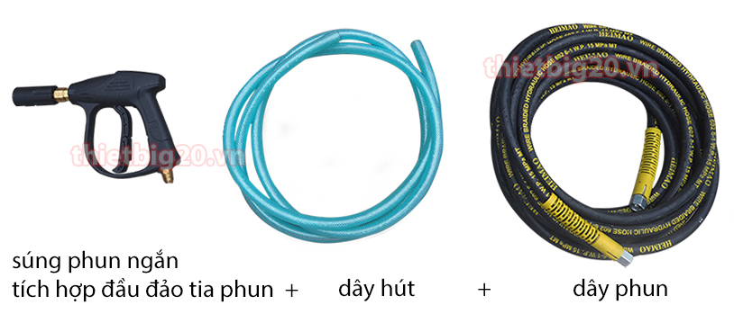 phụ kiện đi kèm dây phun cao áp của máy
