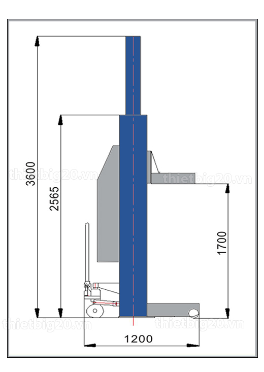 Bản vẽ hệ thống trụ nâng xe công nghiệp Titano H8.0-4