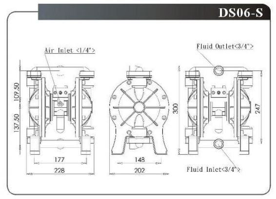 Spow đồ cấu tạo máy bơm màng khí DS06-SAT-TSTS-02