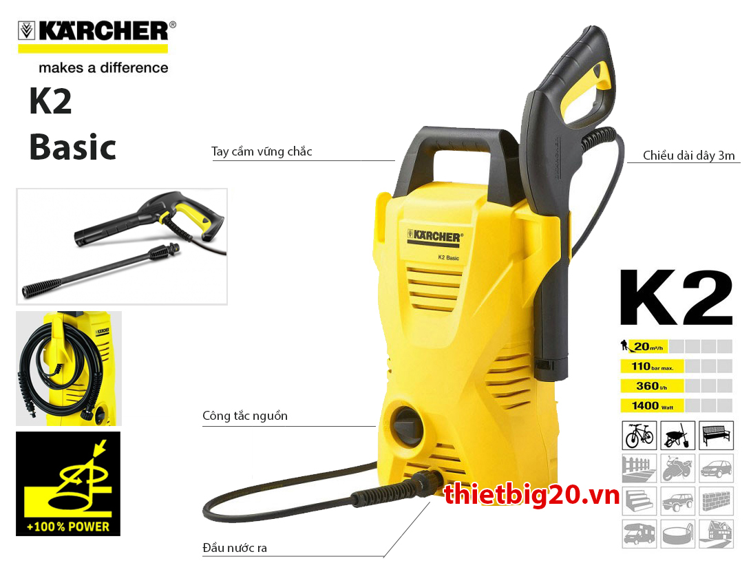 May rửa xe gia đình Karcher K2 Basic OJ