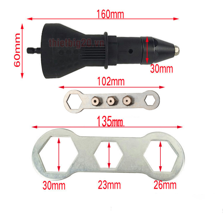 Đầu rút đinh rive gắn máy khoan - Đầu chuyển máy khoan thành kìm rút đinh tán MF-11045