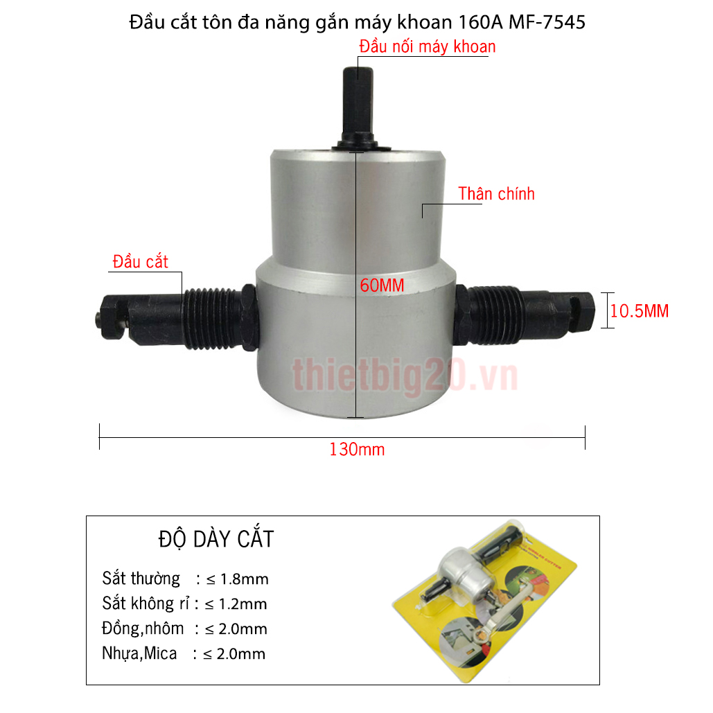 Đầu cắt tôn đa năng gắn máy khoan 160A MF-7545 