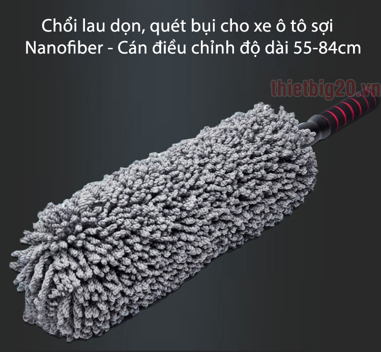 Chổi lau dọn, quét bụi cho xe ô tô sợi Nanofiber GRX17 - Cán điều chỉnh độ dài 55-84cm