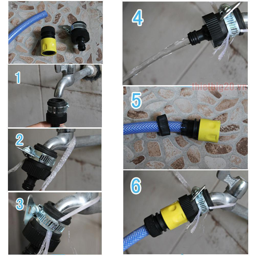 Hướng dẫn sử dung khớp nối dây nước với đầu vòi 14-24mm
