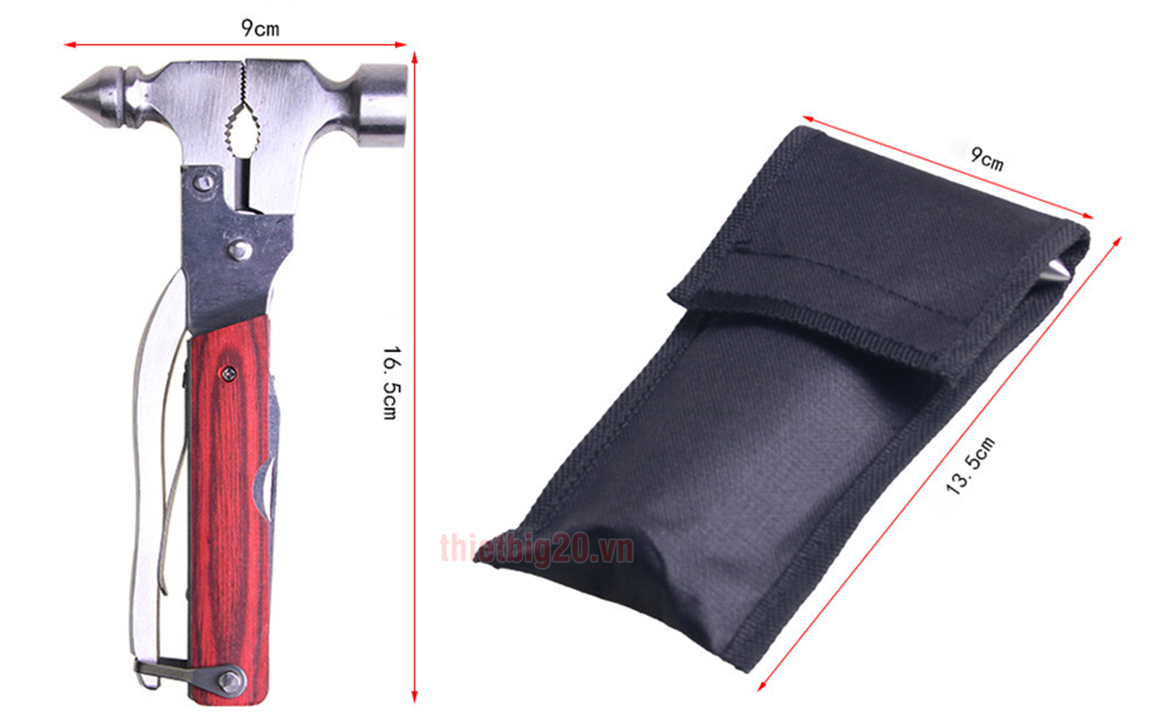 Kích thước dụng cụ khẩn cấp cho ô tô, đa năng 16-trong-1