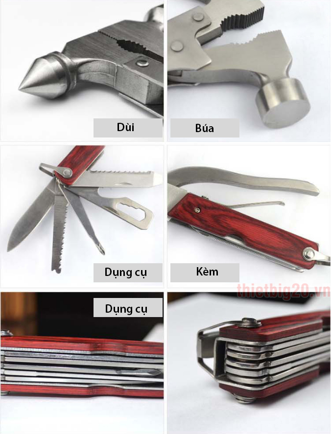 Chi tiết dụng cụ khẩn cấp cho ô tô, đa năng 16-trong-1