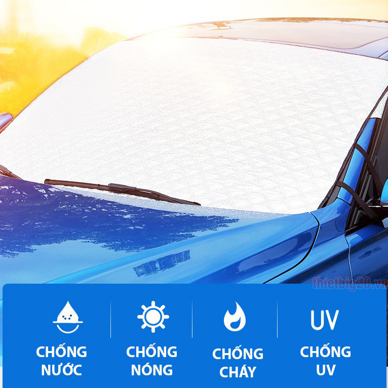 Bạt phủ dầy che nắng, chống nắng kính lái xe ô tô, hàng cao cấp 4 lớp, tráng nhôm cách nhiệt GXE32 
