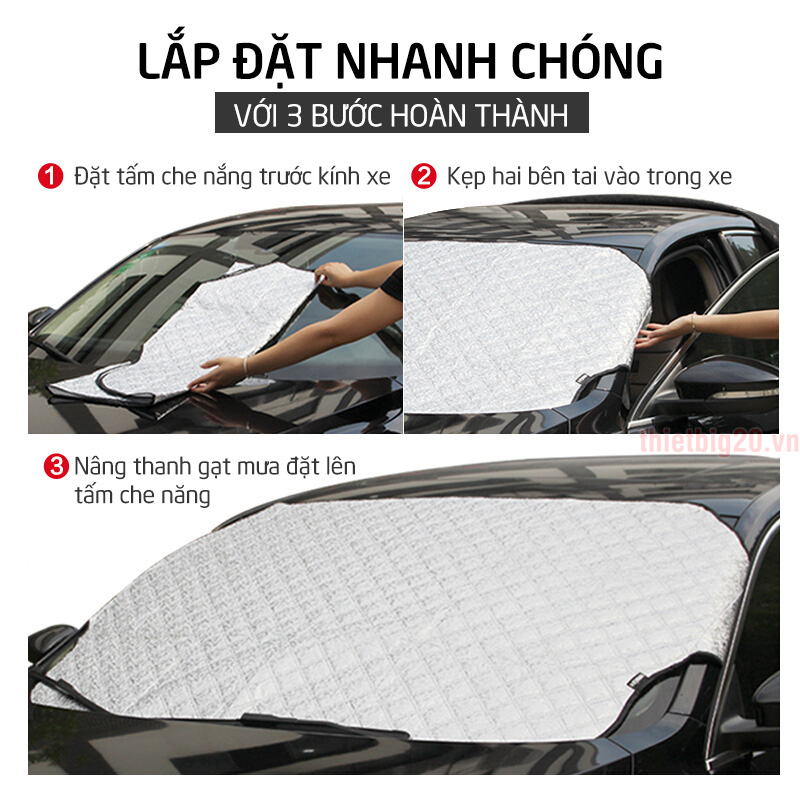 Hướng dẫn dùng bạt phủ dầy che nắng, chống nắng kính lái xe ô tô