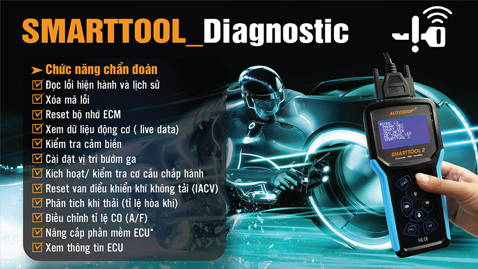 Máy chẩn đoán đọc lỗi xe máy FI Smarttool 2