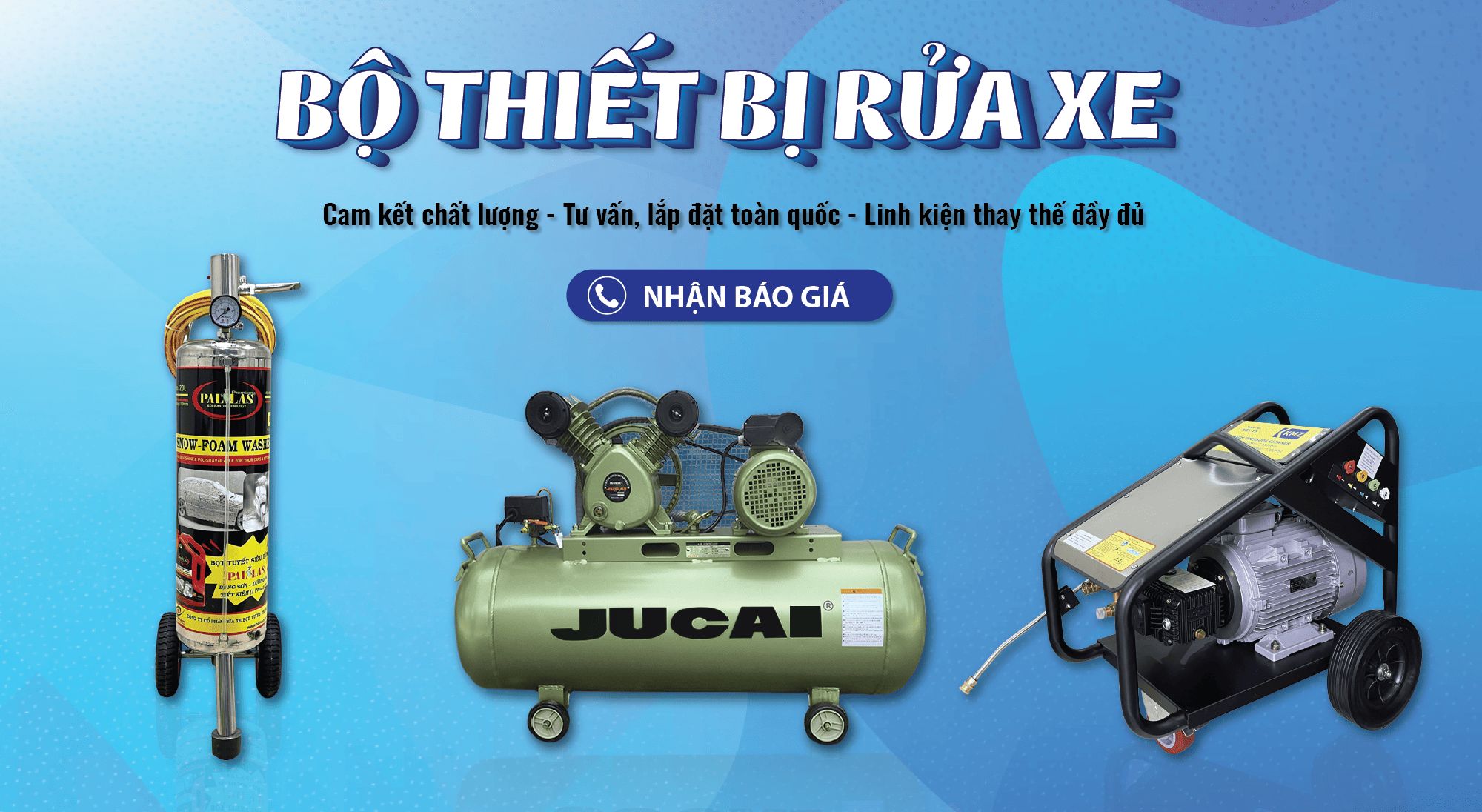 Trọn bộ thiết bị rửa xe máy cơ bản