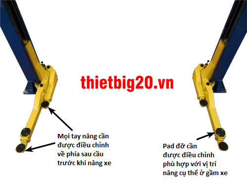 tay cầu nâng 2 trụ