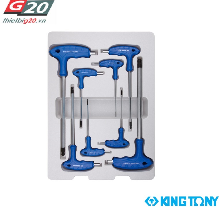 Bộ lục giác chữ T 1 đầu bi Kingtony 22108MR - 8 cây