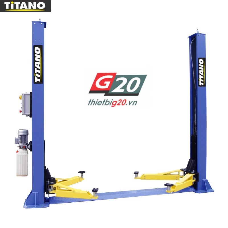 cầu n&acirc;ng &ocirc; t&ocirc; 2 trụ giằng dưới