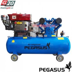 Máy bơm hơi đầu nổ chạy Diesel Pegasus 10HP 500L, 12.5 bar