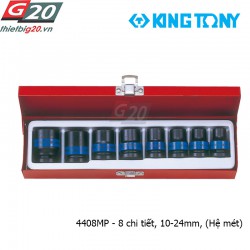 Bộ khẩu tuýp 1/2” Kingtony 4408MP - 8 chi tiết, 10-24mm (Hệ mét)