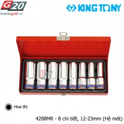 Bộ khẩu tuýp hoa thị 1/2'' Kingtony 4208MR - 8 chi tiết, 12-23mm (Hệ mét)