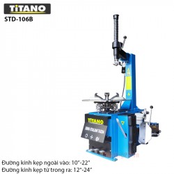 Máy tháo lốp ô tô liên doanh Italy Titano STD-106B - Mâm 10-22 inch (Kèm bộ bơm lốp đạp chân)