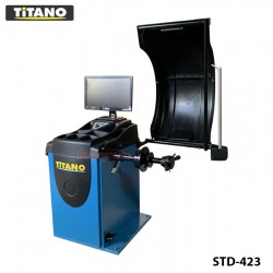 Máy cân mâm ô tô phần mềm ý Titano STD-423 - Màn LCD, Tự động 2 thông số, Tay đo bề rộng lốp
