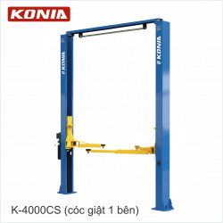 Cầu nâng 2 trụ  Konia K4000CS, 4 tấn, giằng trên, cóc giật 1 bên
