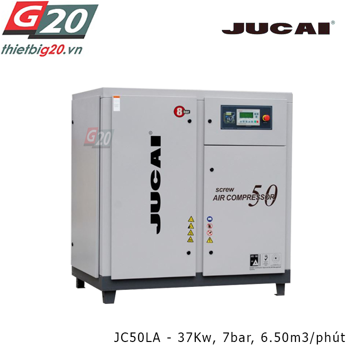 Máy nén khí trục vít có dầu Jucai JC50LA - 37Kw, 7 bar, 6.50 m3/phút