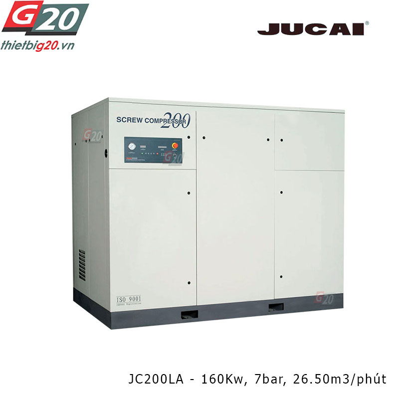 Máy nén khí trục vít có dầu Jucai JC200LA - 160Kw, 7 bar, 26.50 m3/phút