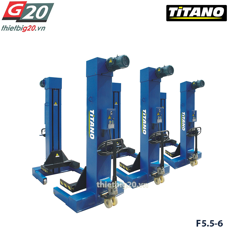 Hệ thống trụ nâng xe công nghiệp Titano F5.5-6 (6 trụ, 5.5 tấn/trụ)