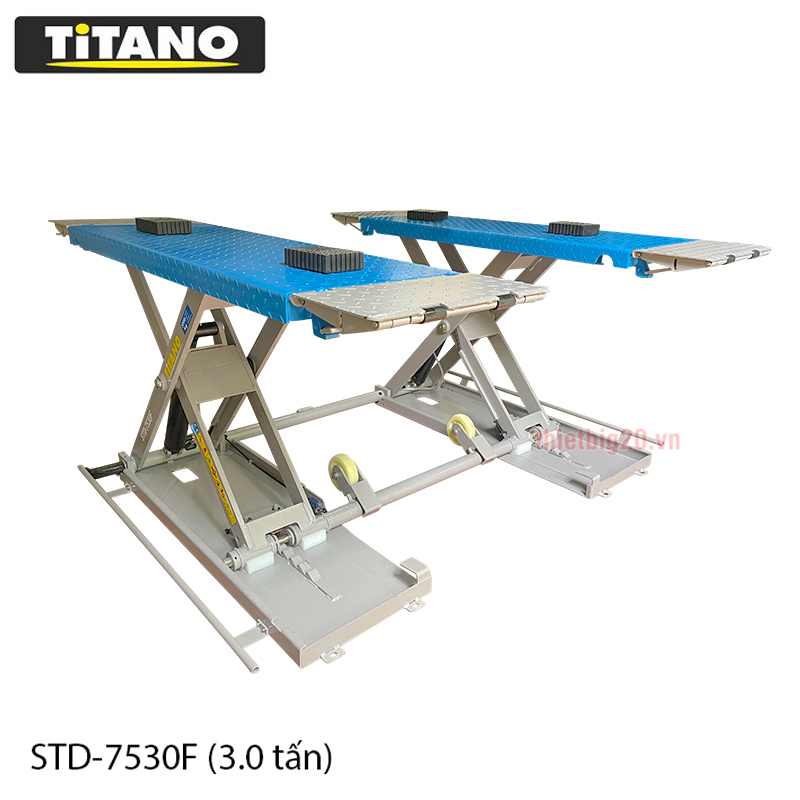 Cầu nâng ô tô cắt kéo di động công nghệ Italia Titano STD-7530F - 3 tấn, Nâng 1 mét, Có thể di chuyển, Chuẩn CE Châu Âu